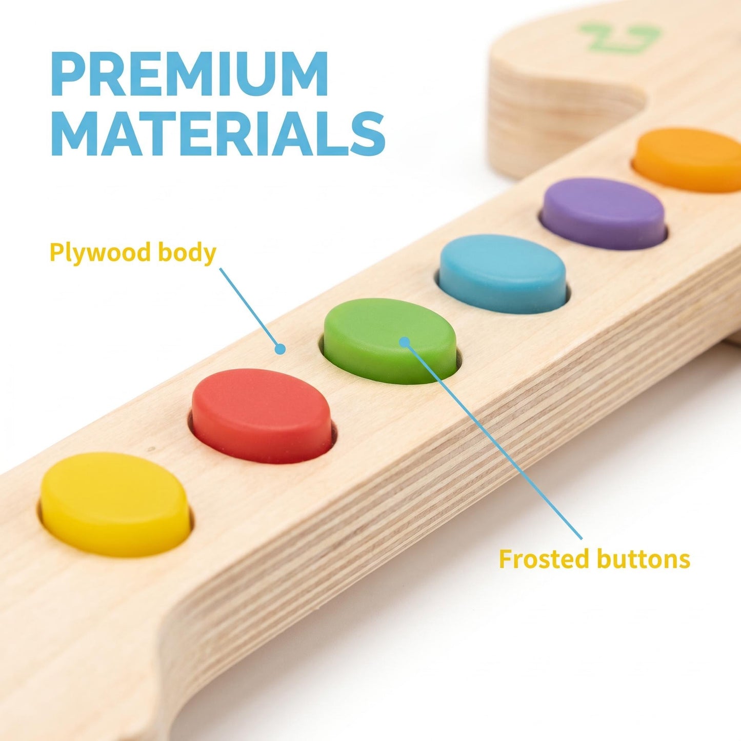 Children's LED Light Sound Montessori Educational Wooden Toys Music Guitar-shaped Creative Sensory Montessori Toys Electric