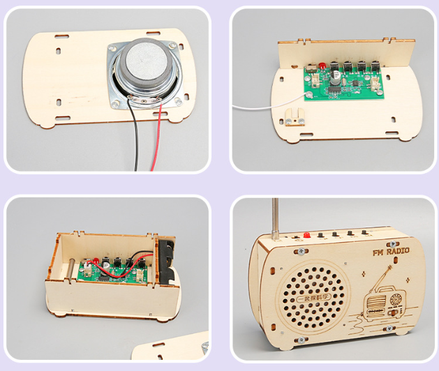 Mini Radio Assembly Toys Kids Wooden Educational Science Materials Kits Diy Tape Recorder Building Kit Wooden Jigsaw Puzzles Set