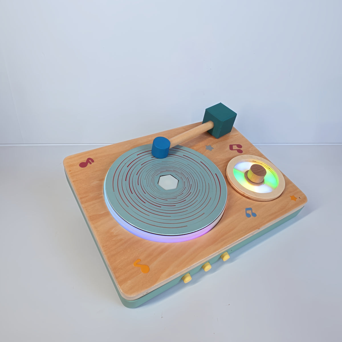 Wooden Kids Learning Machine Kids Phonograph Kids Gramophone Gift for Boy and Girl Gramophone Player Kids Learning Toy Children