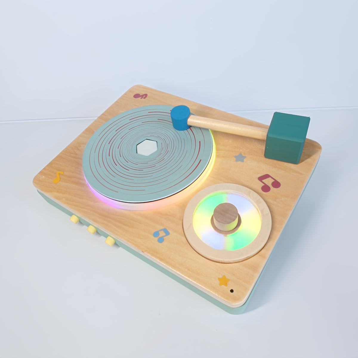 Wooden Kids Learning Machine Kids Phonograph Kids Gramophone Gift for Boy and Girl Gramophone Player Kids Learning Toy Children