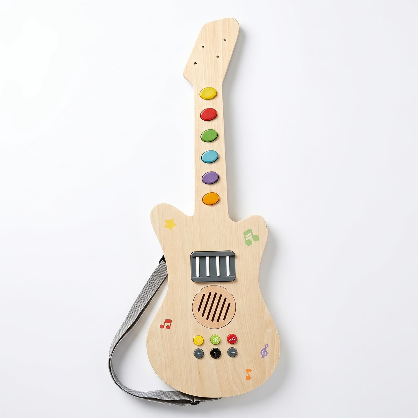 Children's LED Light Sound Montessori Educational Wooden Toys Music Guitar-shaped Creative Sensory Montessori Toys Electric
