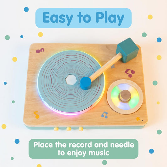 Wooden Kids Learning Machine Kids Phonograph Kids Gramophone Gift for Boy and Girl Gramophone Player Kids Learning Toy Children