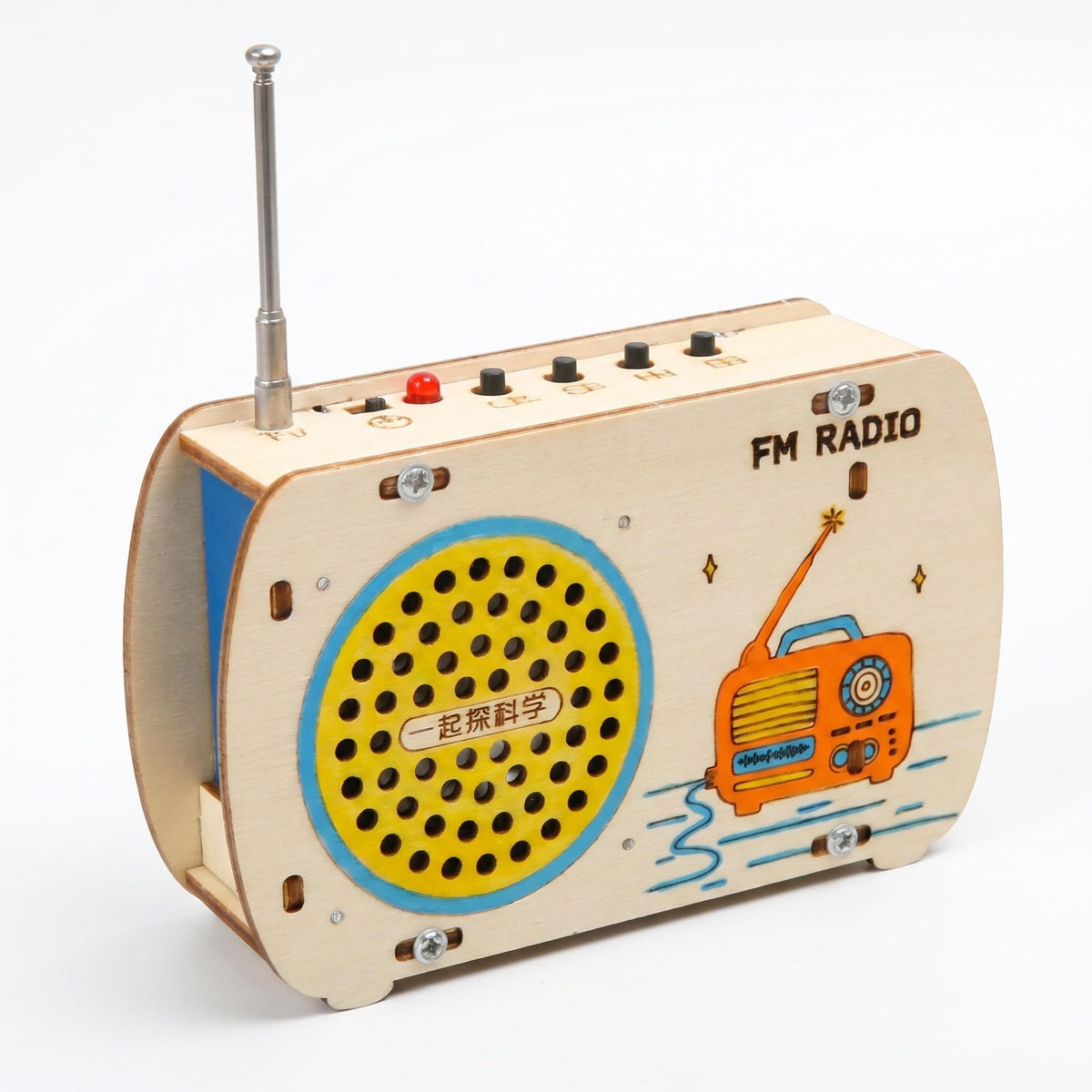 Mini Radio Assembly Toys Kids Wooden Educational Science Materials Kits Diy Tape Recorder Building Kit Wooden Jigsaw Puzzles Set