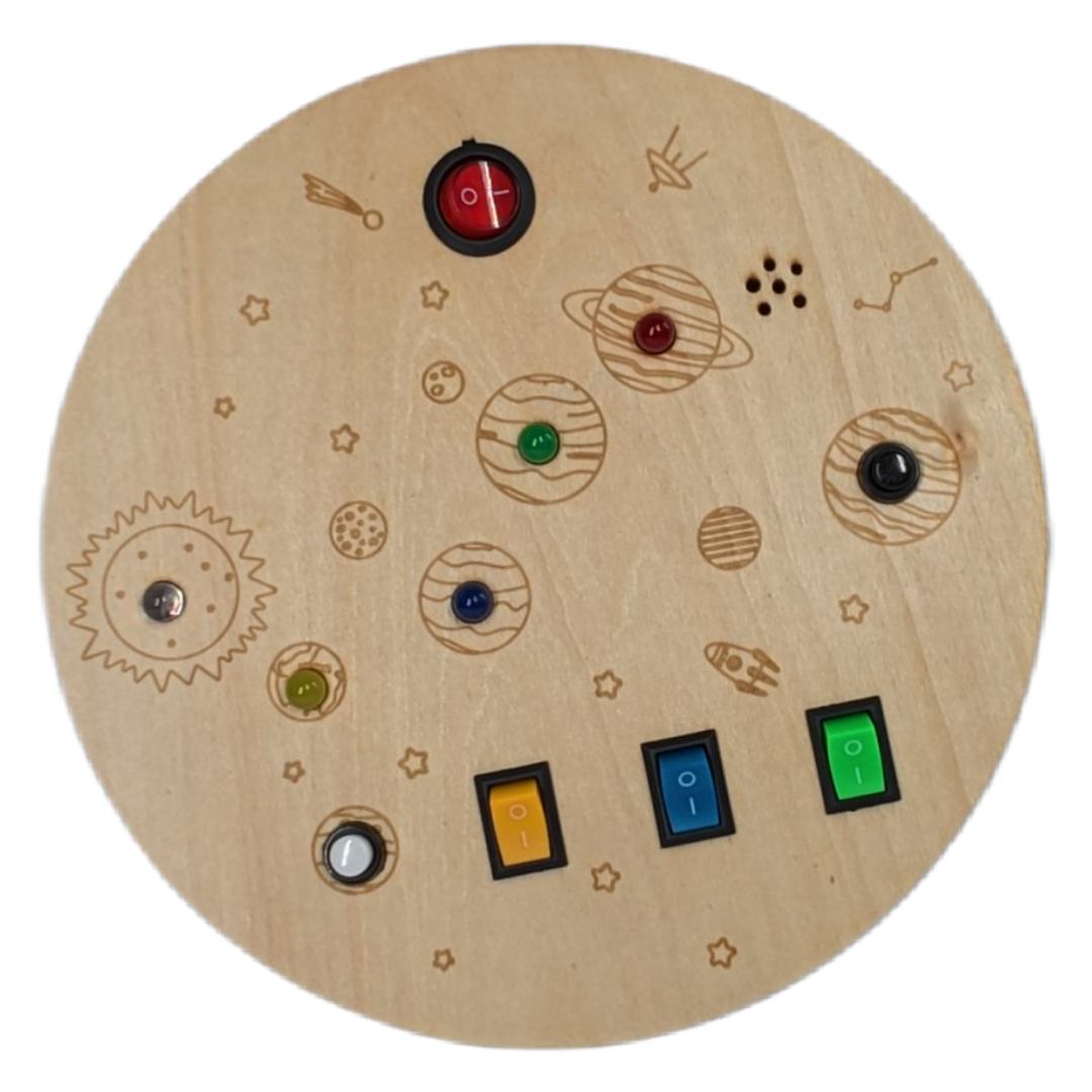 Space Universe Themed Wooden Busy Board CE Certified Montessori Intellectual Enlightenment Sensory Educational Toy for Kids