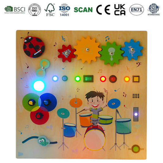 Instrument Music Wooden Busy Board Montessori Early Learning Rechargeable Intellectual Enlightenment Sensory Toy for Toddlers