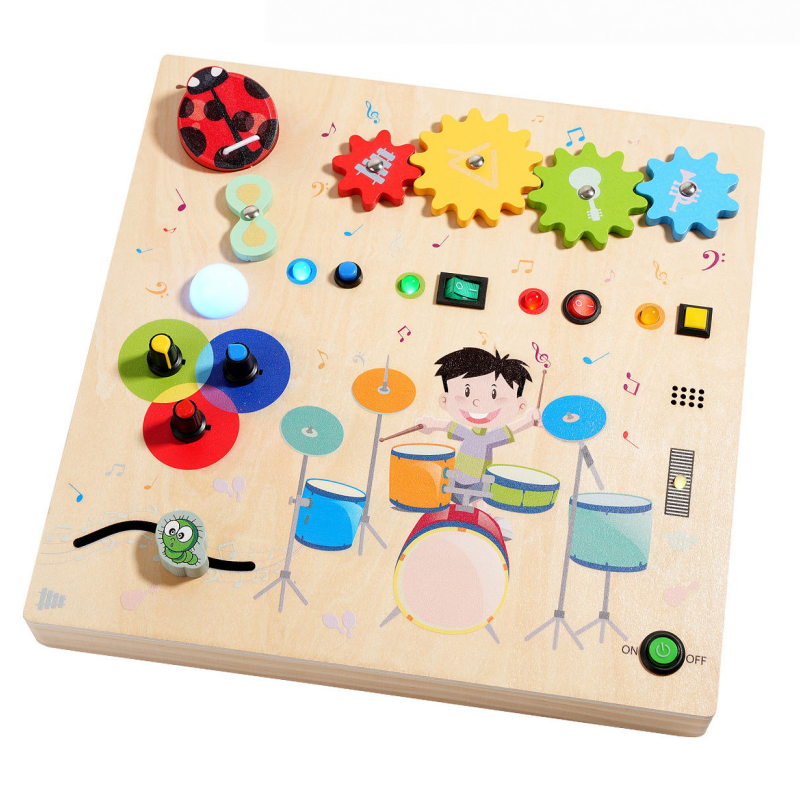 Instrument Music Wooden Busy Board Montessori Early Learning Rechargeable Intellectual Enlightenment Sensory Toy for Toddlers