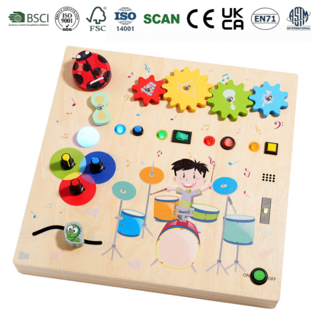 Instrument Music Wooden Busy Board Montessori Early Learning Rechargeable Intellectual Enlightenment Sensory Toy for Toddlers
