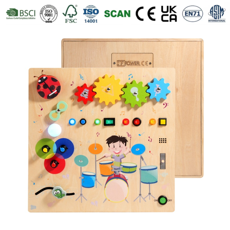 Instrument Music Wooden Busy Board Montessori Early Learning Rechargeable Intellectual Enlightenment Sensory Toy for Toddlers