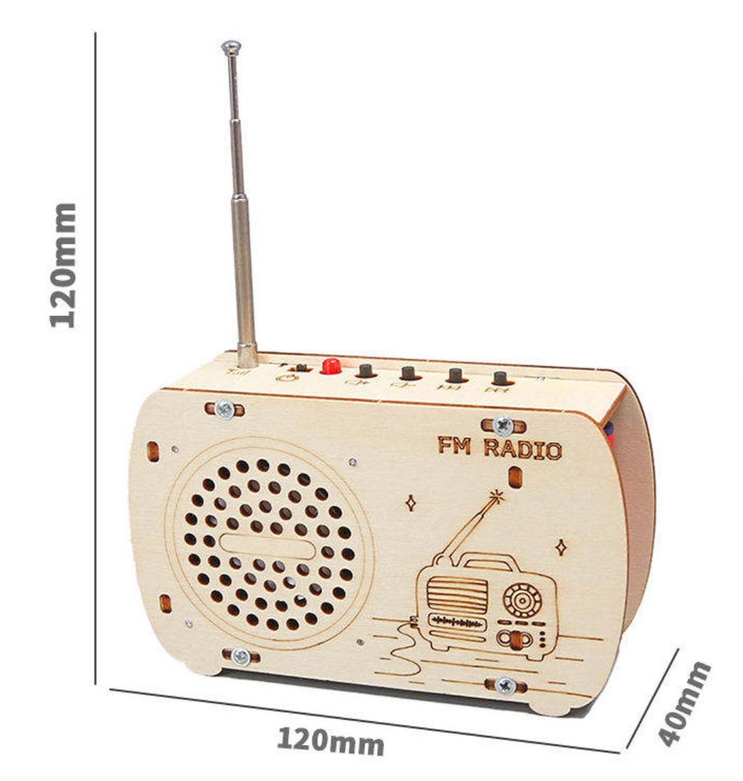 Mini Radio Assembly Toys Kids Wooden Educational Science Materials Kits Diy Tape Recorder Building Kit Wooden Jigsaw Puzzles Set