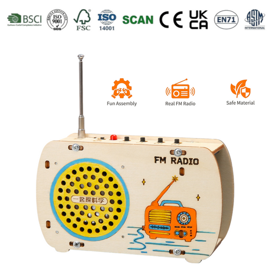 Mini Radio Assembly Toys Kids Wooden Educational Science Materials Kits Diy Tape Recorder Building Kit Wooden Jigsaw Puzzles Set