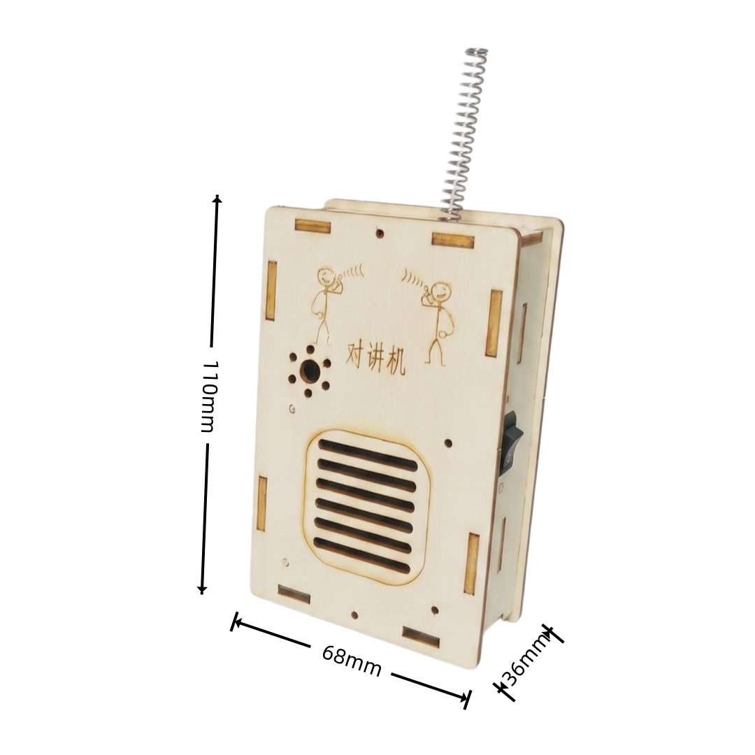 Wholesale Kids DIY Walkie Talkie Toy Cartoon Portable Outdoor Interactive Wooden Educational Toy for Kids Electronic Function